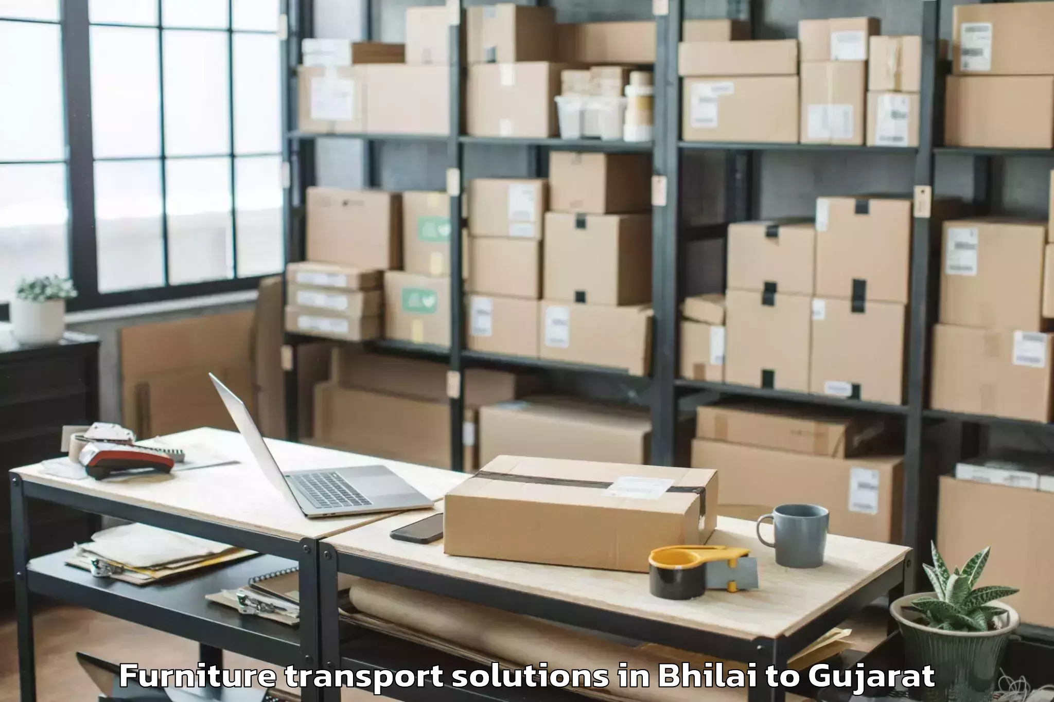 Bhilai to Kamrej Furniture Transport Solutions